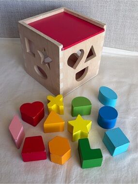Tiny Land Wooden colorful Shape Sorter Cube Baby Toddler Toy